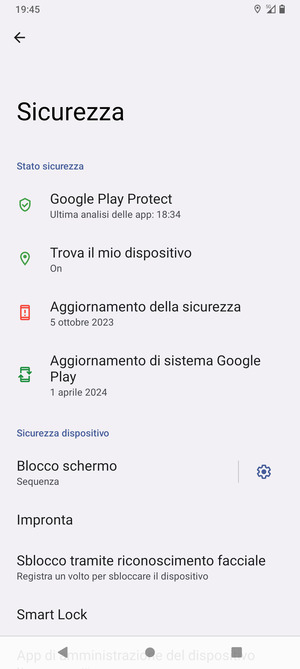 Il tuo telefono è ora protetto dal blocco schermo
