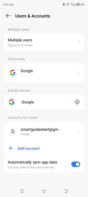 Select your Google account