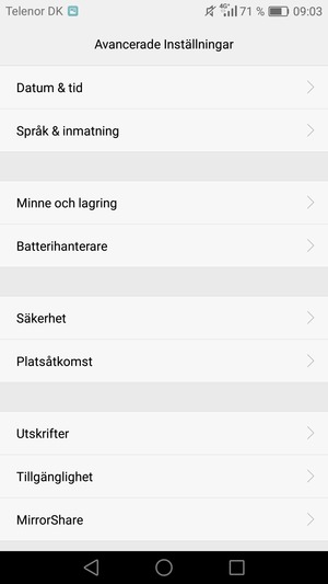 Scrolla till och välj Batterihanterare
