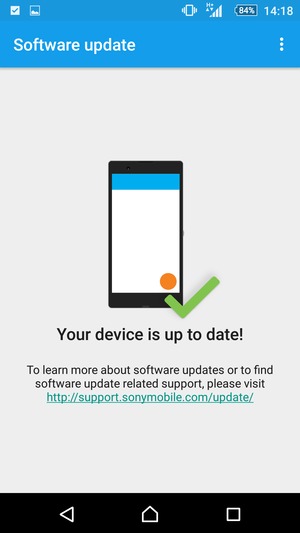 If your phone is up to date, you will see the following screen.