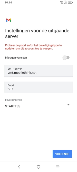 Selecteer Beveiligingstype