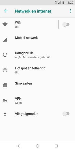 Selecteer Mobiel netwerk