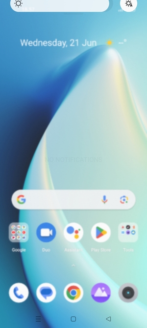 Slide down the top menu