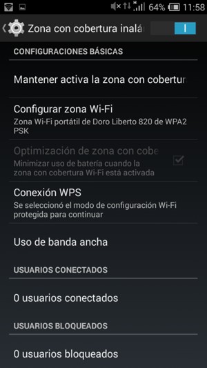 El teléfono ha sido configurado para su uso como módem