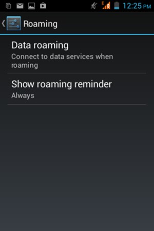 Select Data roaming