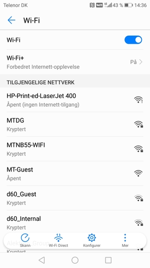 Velg det trådløse nettverket du vil koble til