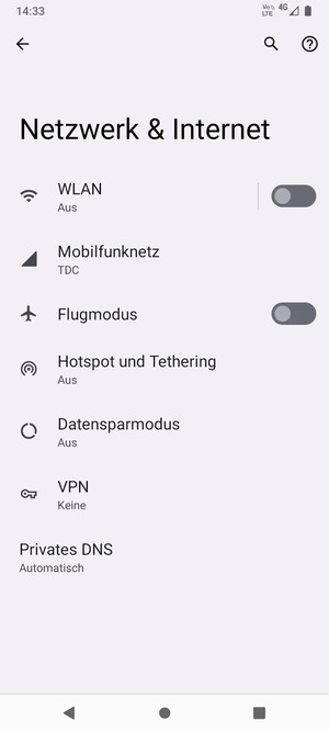 Wählen Sie Mobilfunknetz
