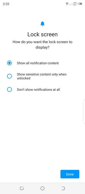 Select your preferred option and select Done