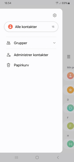 Vælg Administrer kontakter