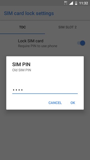 Enter your Old SIM PIN and select OK