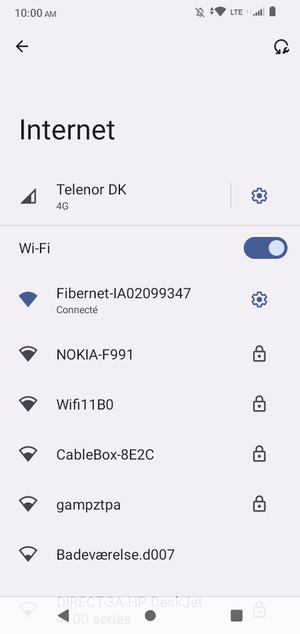 Vous êtes maintenant connecté au réseau Wi-Fi