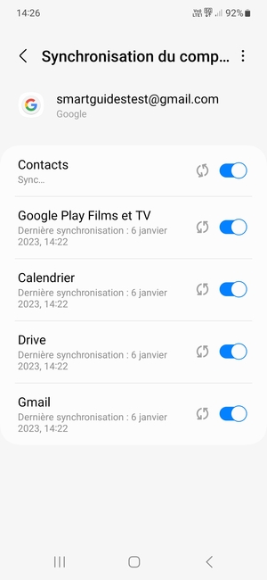 Vos informations seront synchronisées