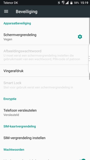 Selecteer SIM-vergrendeling instellen