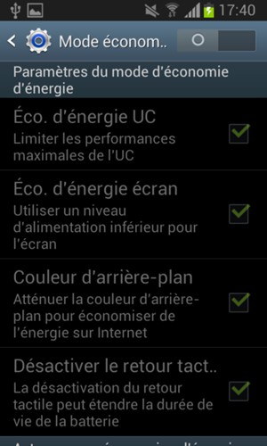 Activer le Mode économ..