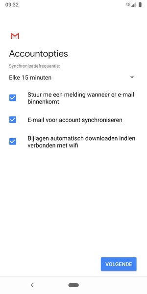 Selecteer VOLGENDE