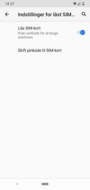 Vælg  Skift pinkode til SIM-kort