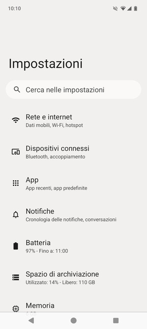 Seleziona Rete e internet