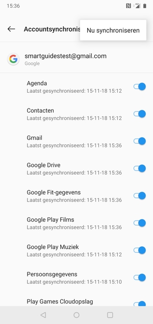 Selecteer Nu synchroniseren