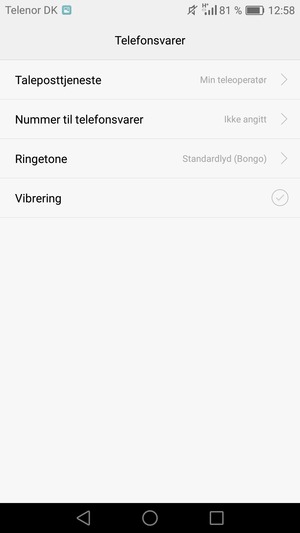 Velg Nummer til telefonsvarer
