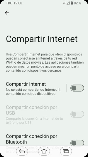 Seleccione Compartir Internet