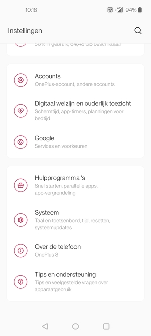 Scroll naar en selecteer Systeem