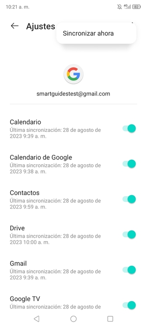 Seleccione Sincronizar ahora
