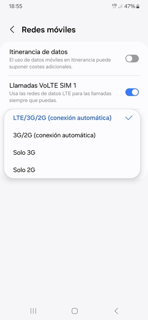 Seleccione la opción deseada