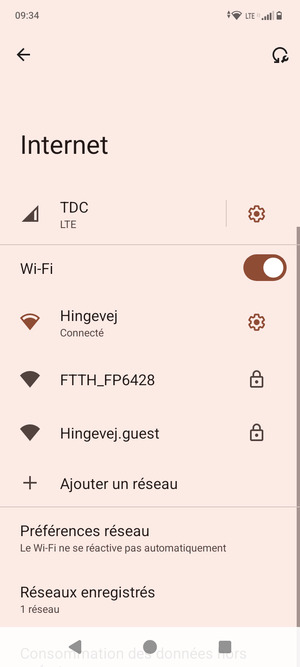 Vous êtes maintenant connecté au réseau Wi-Fi