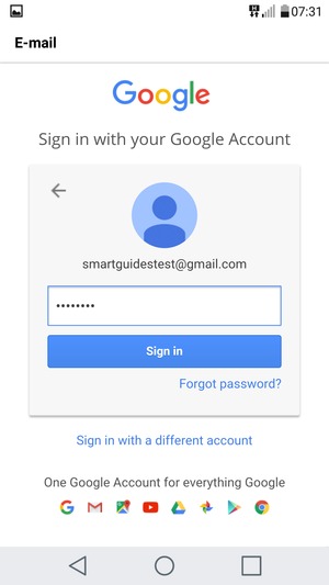 Enter your password and select Sign in
