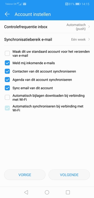 Selecteer VOLGENDE