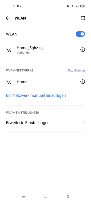 Sie sind nun mit dem WLAN-Netzwerk verbunden