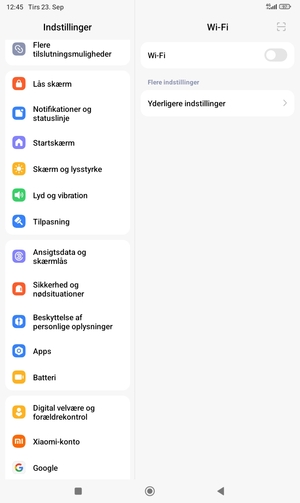Scroll til og vælg Ansigtsdata og skærmlås