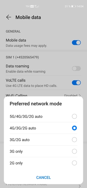 Select your preferred option