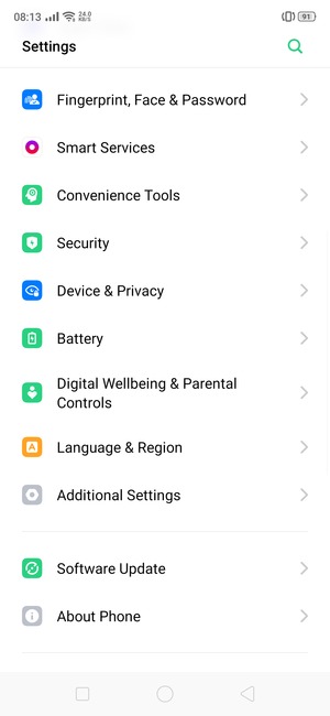 Scroll to and select Software Update