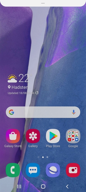 Slide down the top menu