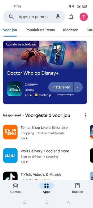 Selecteer de zoekbalk