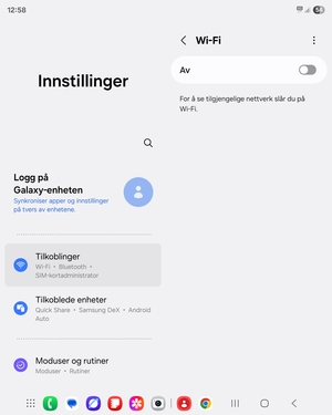 Slå på Wi-Fi