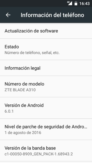 Seleccione Actualización de software