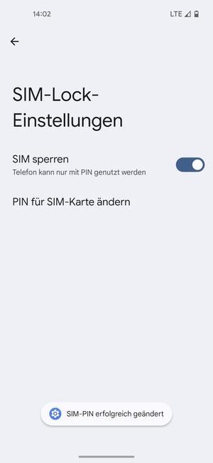 Ihre SIM-PIN wurde geändert