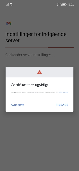 Vælg TILBAGE