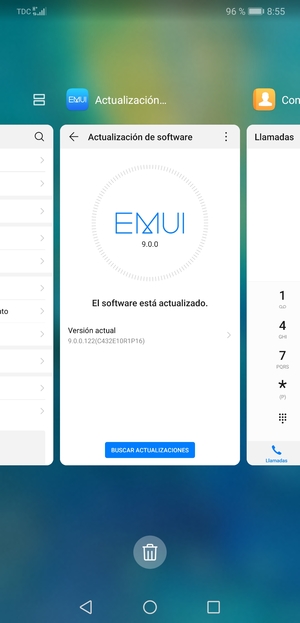 Seleccione el icono Eliminar para cerrar todas las aplicaciones en ejecución