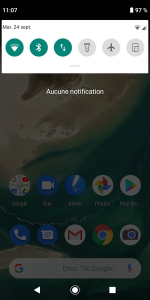Déroulez à nouveau le menu du haut