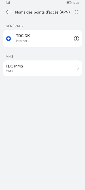 Sélectionnez le bouton du Menu