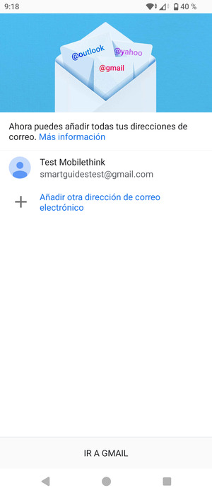 Seleccione IR A GMAIL