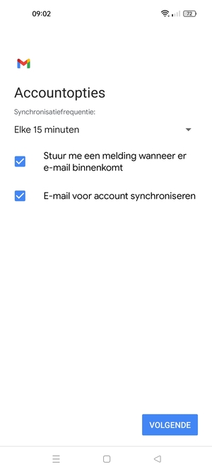 Selecteer VOLGENDE