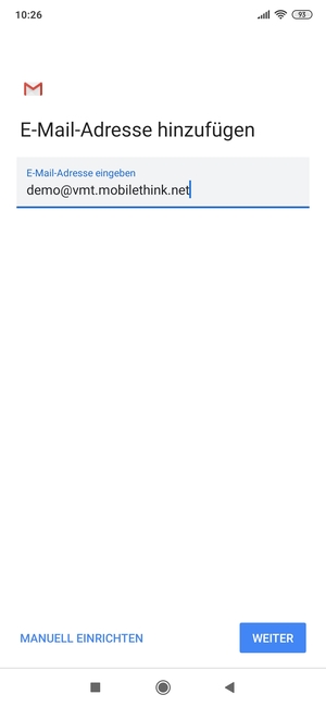 Geben Sie Ihre E-Mail-Adresse ein und wählen Sie WEITER