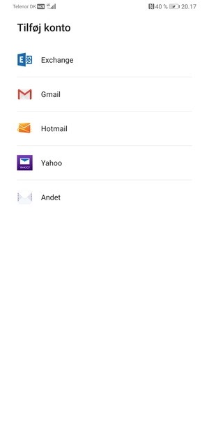Vælg Gmail