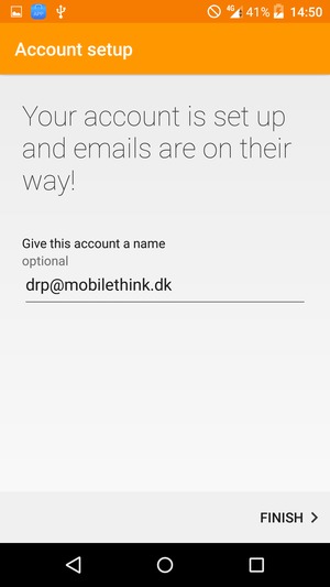Give your account a name and select FINISH