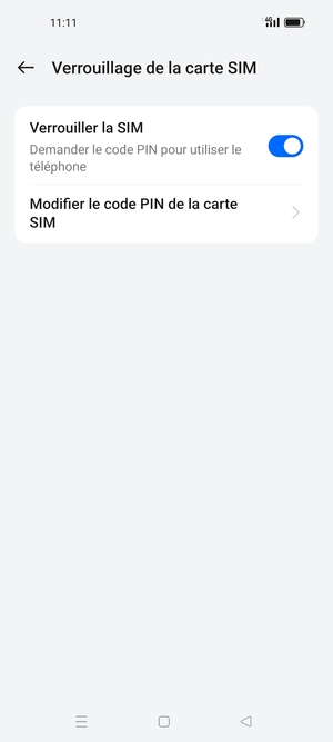 Sélectionnez Modifier le code PIN de la carte SIM