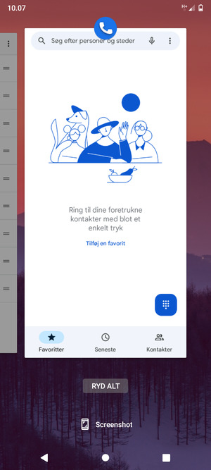 Vælg RYD ALT for at lukke alle åbne apps